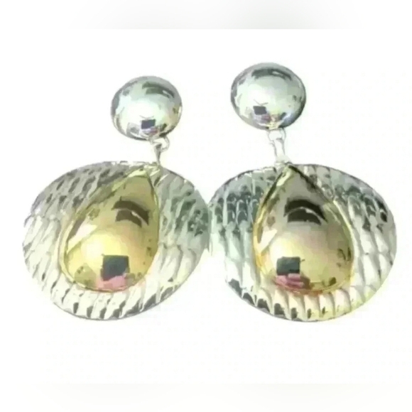 Silver and gold fashion earrings - Picture 3 of 3